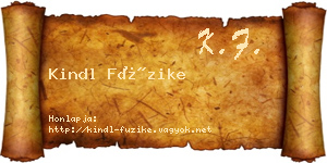 Kindl Füzike névjegykártya
